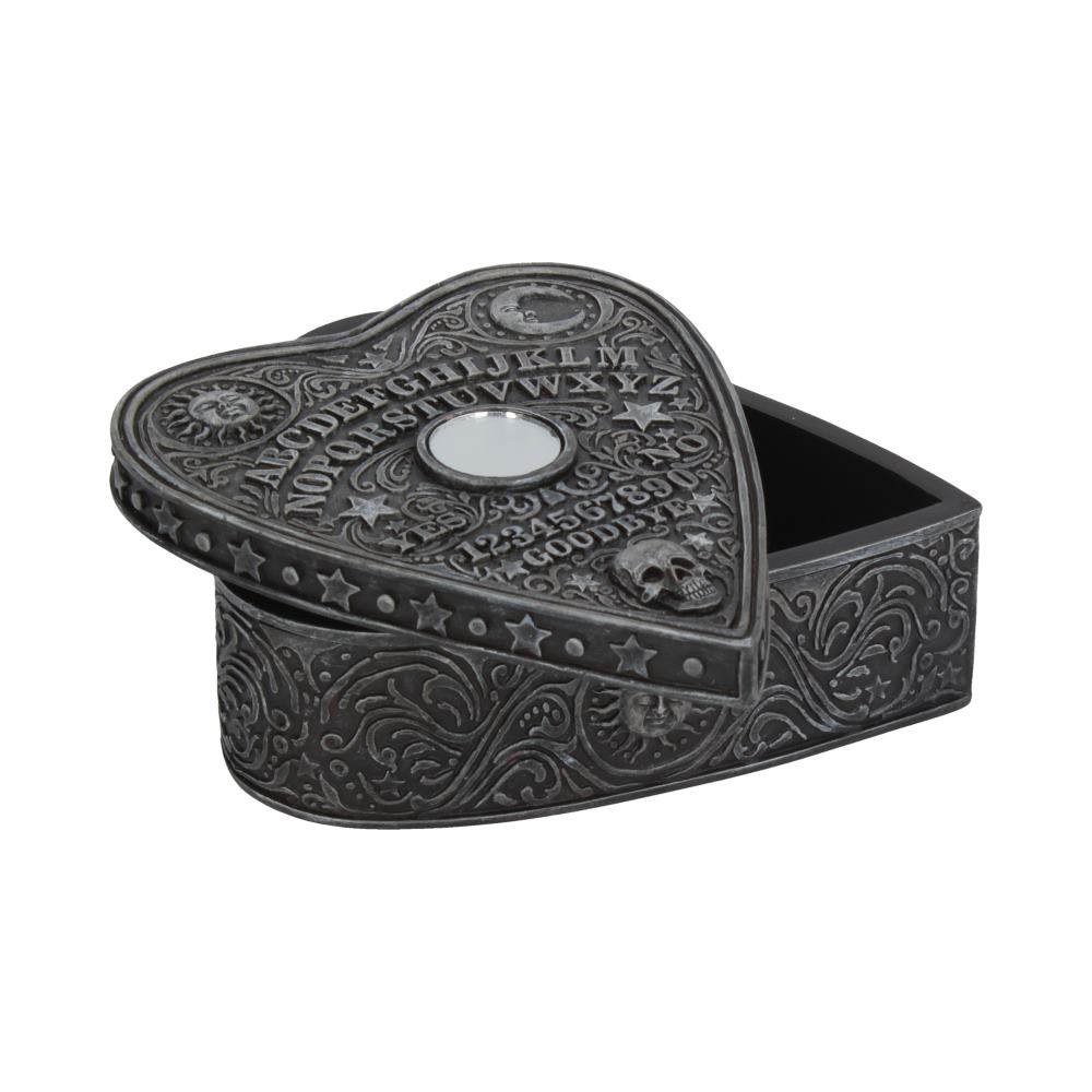 Spirit Board Sirds Lāde 12 cm – Gotiska Maģijas Kaste Rotām un Talismaniem