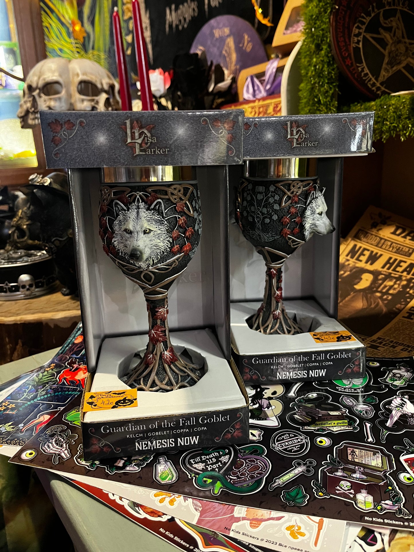 Кубок Nemesis Now Guardians of the Fall с изображением волка, готический кубок
