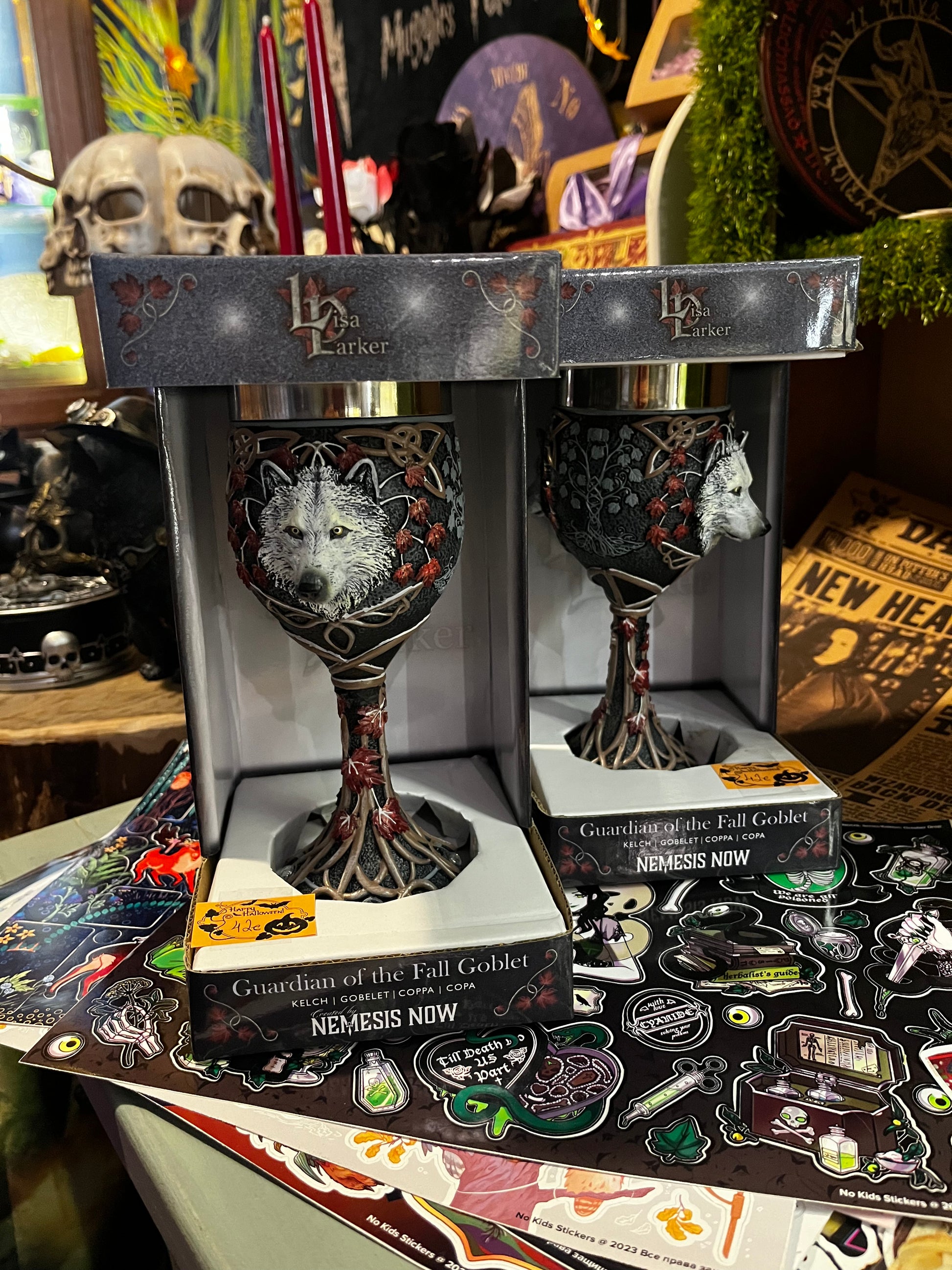 Кубок Nemesis Now Guardians of the Fall с изображением волка, готический кубок